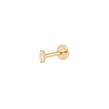 The Marquise Flat Back Stud - Titanium