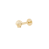 The Shell Flat Back Stud - Titanium