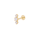 The Triple Opal Flat Back Stud - Titanium
