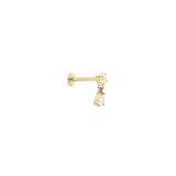 The Sparkle Charm Flat Back Stud - Titanium