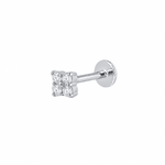 The Clover Flat Back Stud Platinum - TitaniumBy Rae