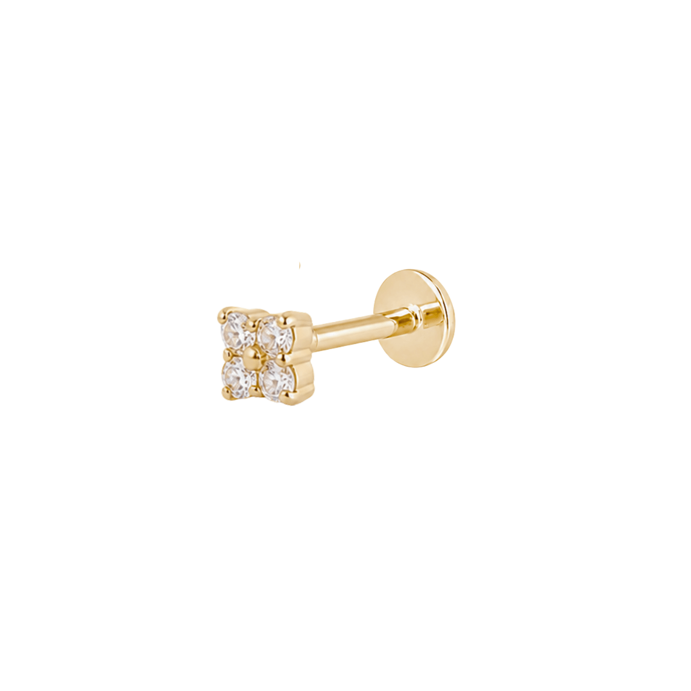 The Clover Flat Back Stud - TitaniumBy Rae