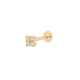 The Clover Flat Back Stud - Titanium