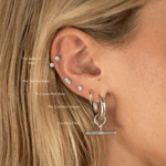 The Crystal Flat Back Stud (Platinum) - TitaniumBy Rae