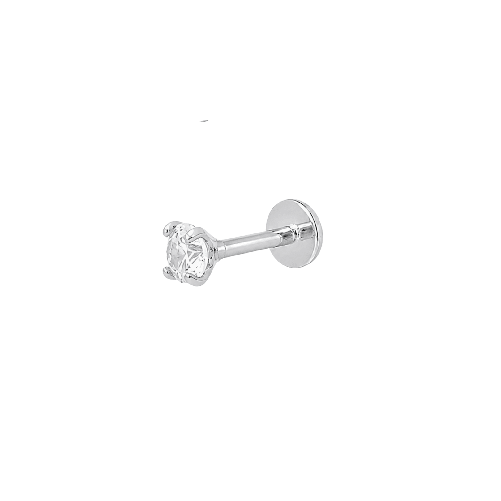 The Crystal Flat Back Stud (Platinum) - TitaniumBy Rae