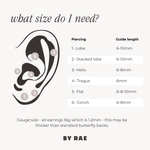 The Crystal Flat Back Stud (Platinum) - TitaniumBy Rae