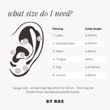 The Crystal Flat Back Stud (Platinum) - TitaniumBy Rae