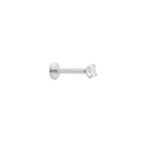 The Crystal Flat Back Stud (Platinum) - TitaniumBy Rae
