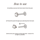 The Duo Flat Back Stud - TitaniumBy Rae