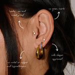 waterproof gold ear stack for piercings 