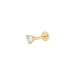 The Heart Flat Back Stud - TitaniumBy Rae