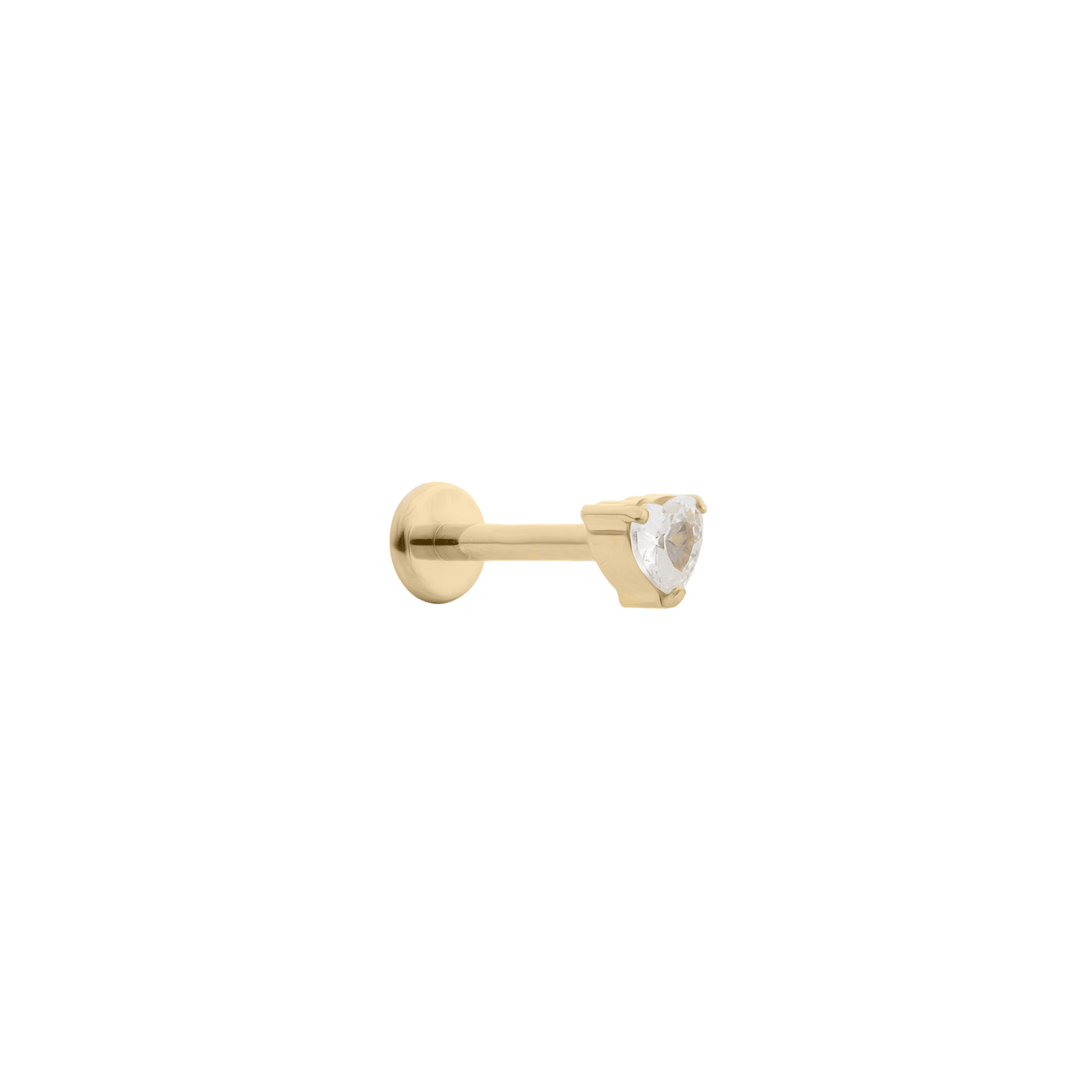 The Heart Flat Back Stud - TitaniumBy Rae
