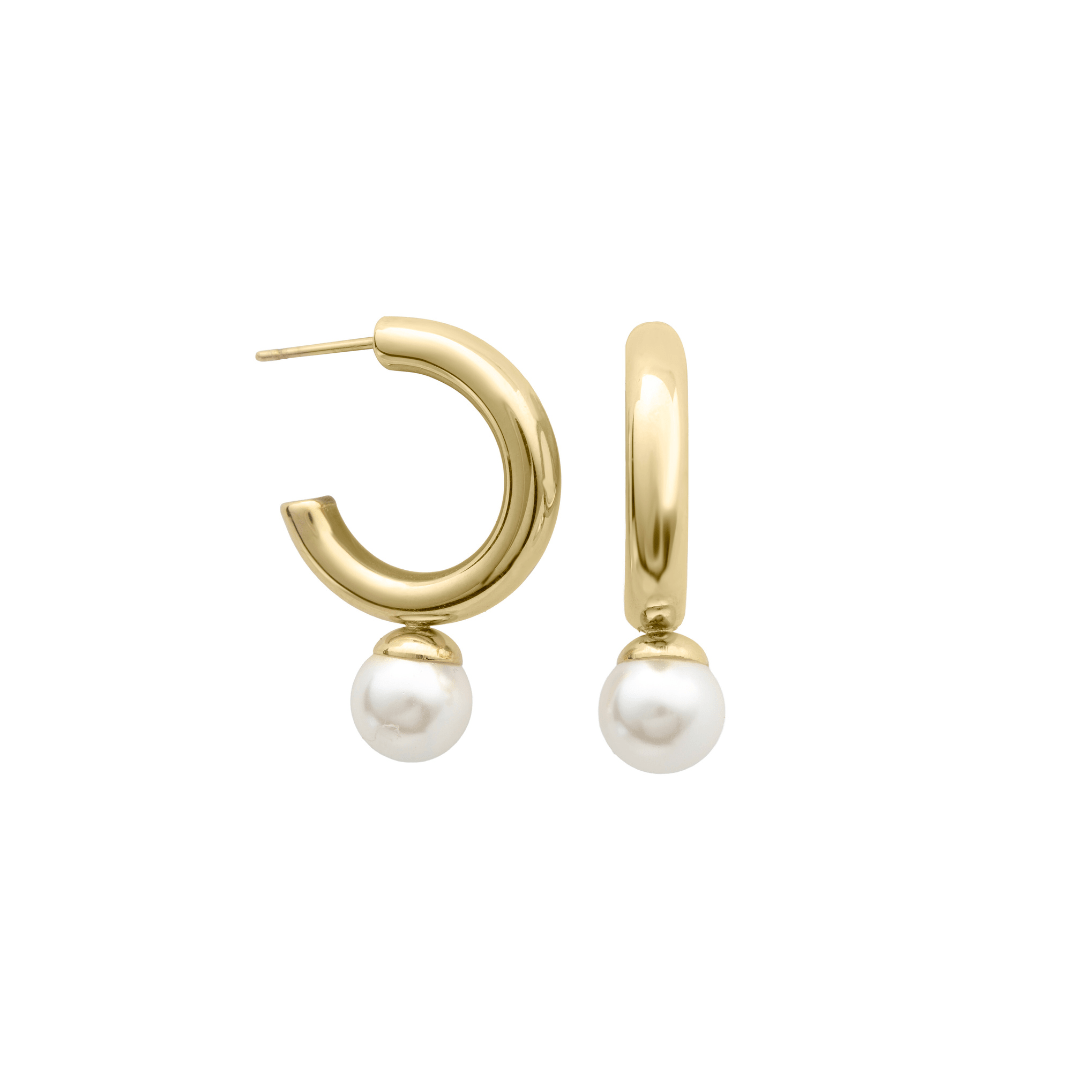 The Pearl Drop HoopsBy Rae