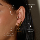 everyday gold ear stack guaranteed to not leave green marks.