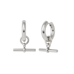 The Piha T - bar Hoops - SilverBy Rae