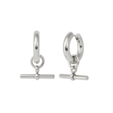 The Piha T - bar Hoops - SilverBy Rae