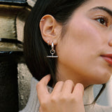 The Piha T - bar Hoops - SilverBy Rae