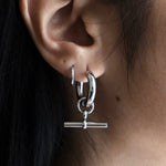 The Piha T - bar Hoops - SilverBy Rae