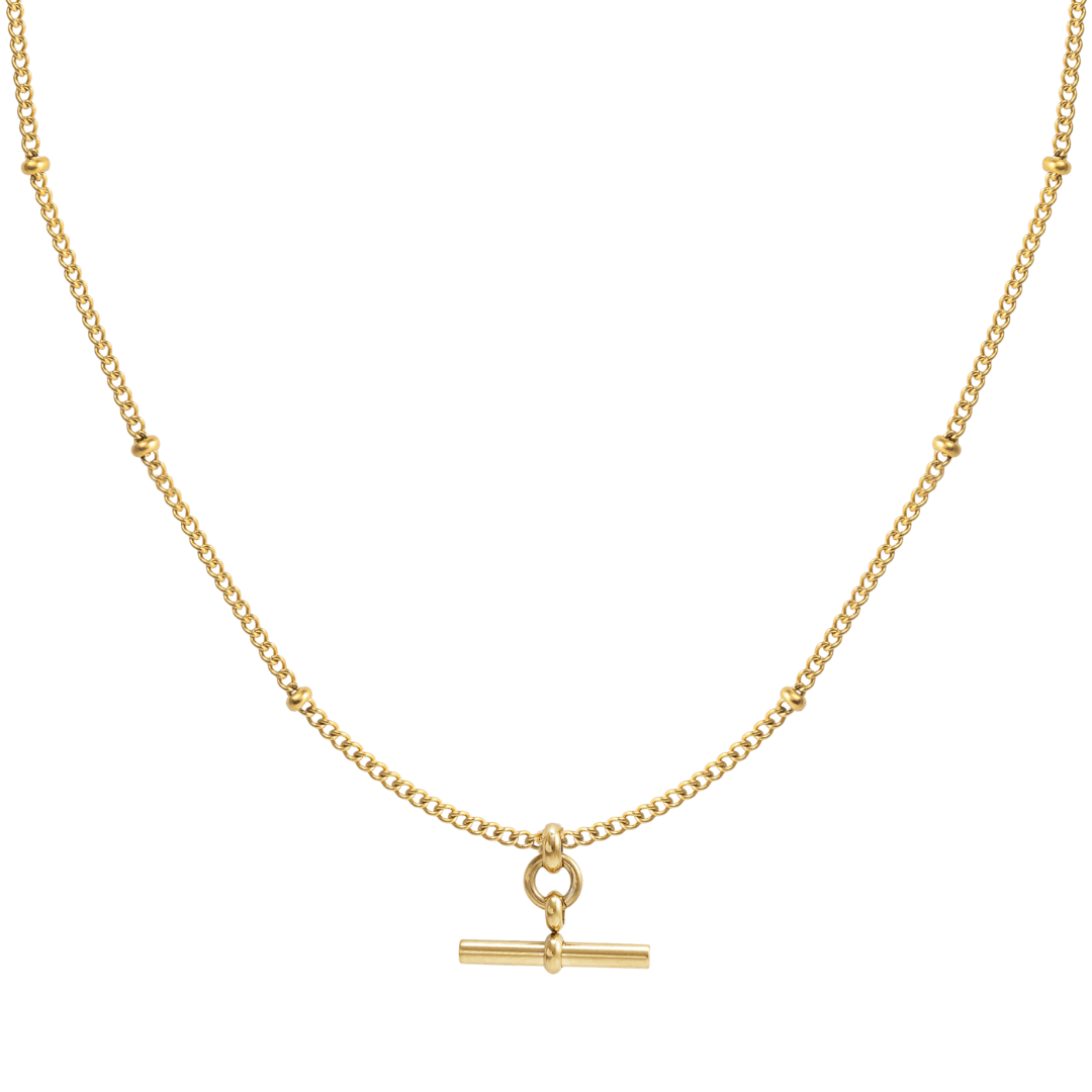 The Piha T - Bar Necklace - Ball and DotBy Rae