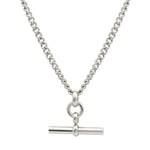 The Piha T - Bar Necklace - Silver Skinny CurbBy Rae