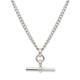 The Piha T - Bar Necklace - Silver Skinny CurbBy Rae