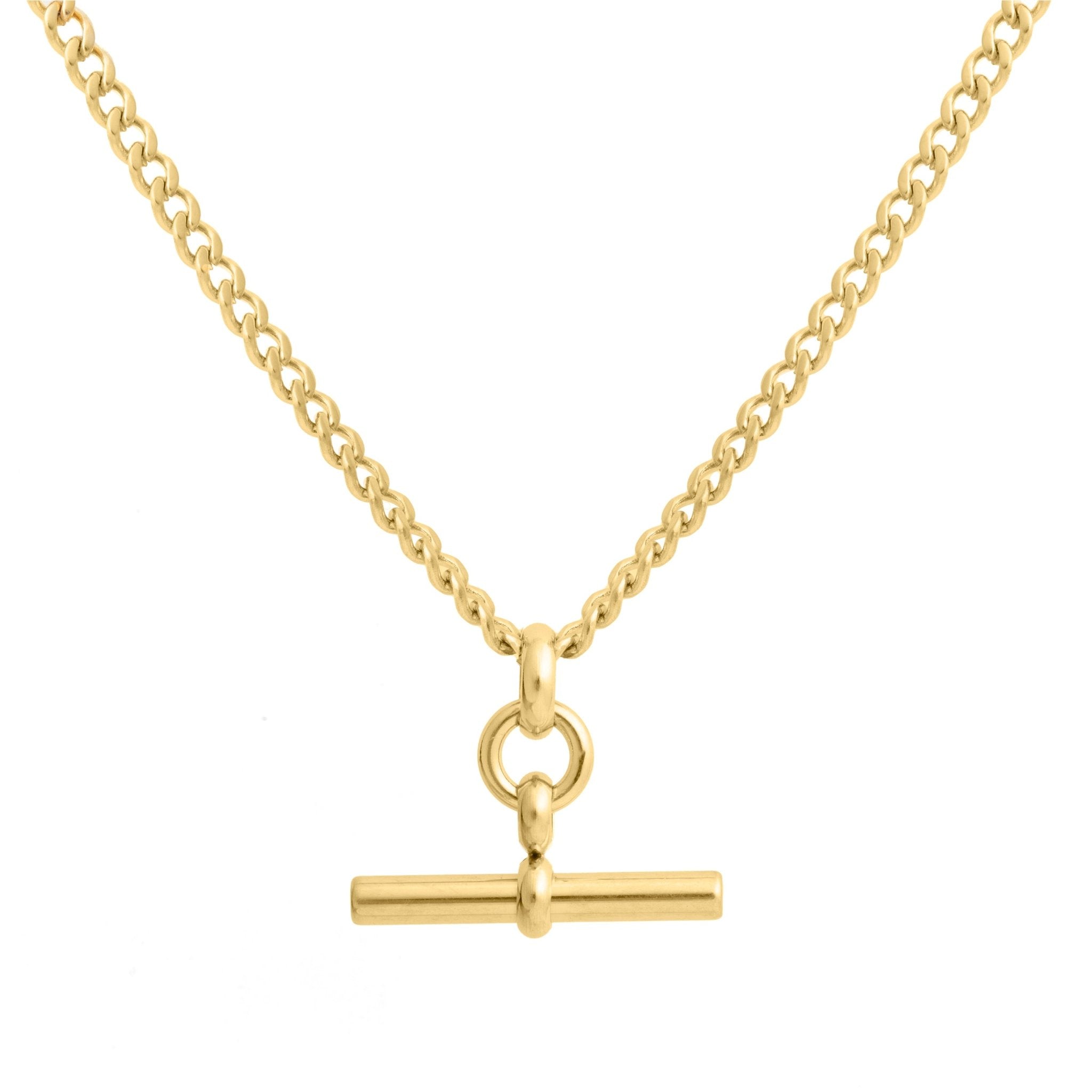 The Piha T - Bar Necklace - Skinny CurbBy Rae