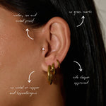 every day gold ear stack for sensitive ears. 