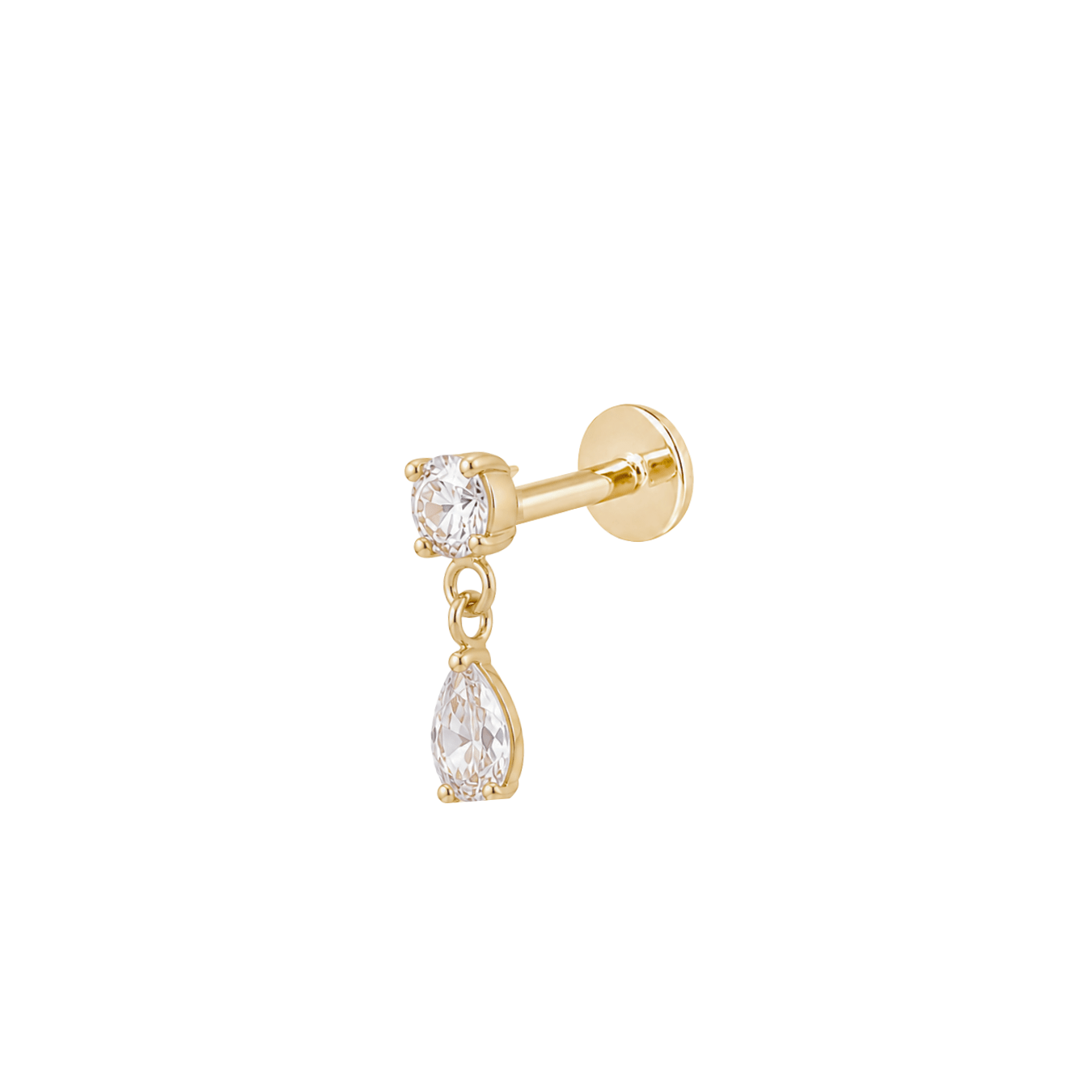 The Sparkle Charm Flat Back Stud - TitaniumBy Rae