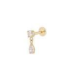 The Sparkle Charm Flat Back Stud - TitaniumBy Rae