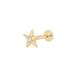 The Starfish Flat Back Stud - Titanium