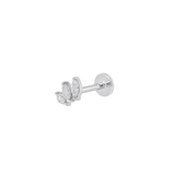 The Trio Flat Back Stud Platinum - Titanium