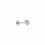 The Trio Flat Back Stud Platinum - TitaniumBy Rae