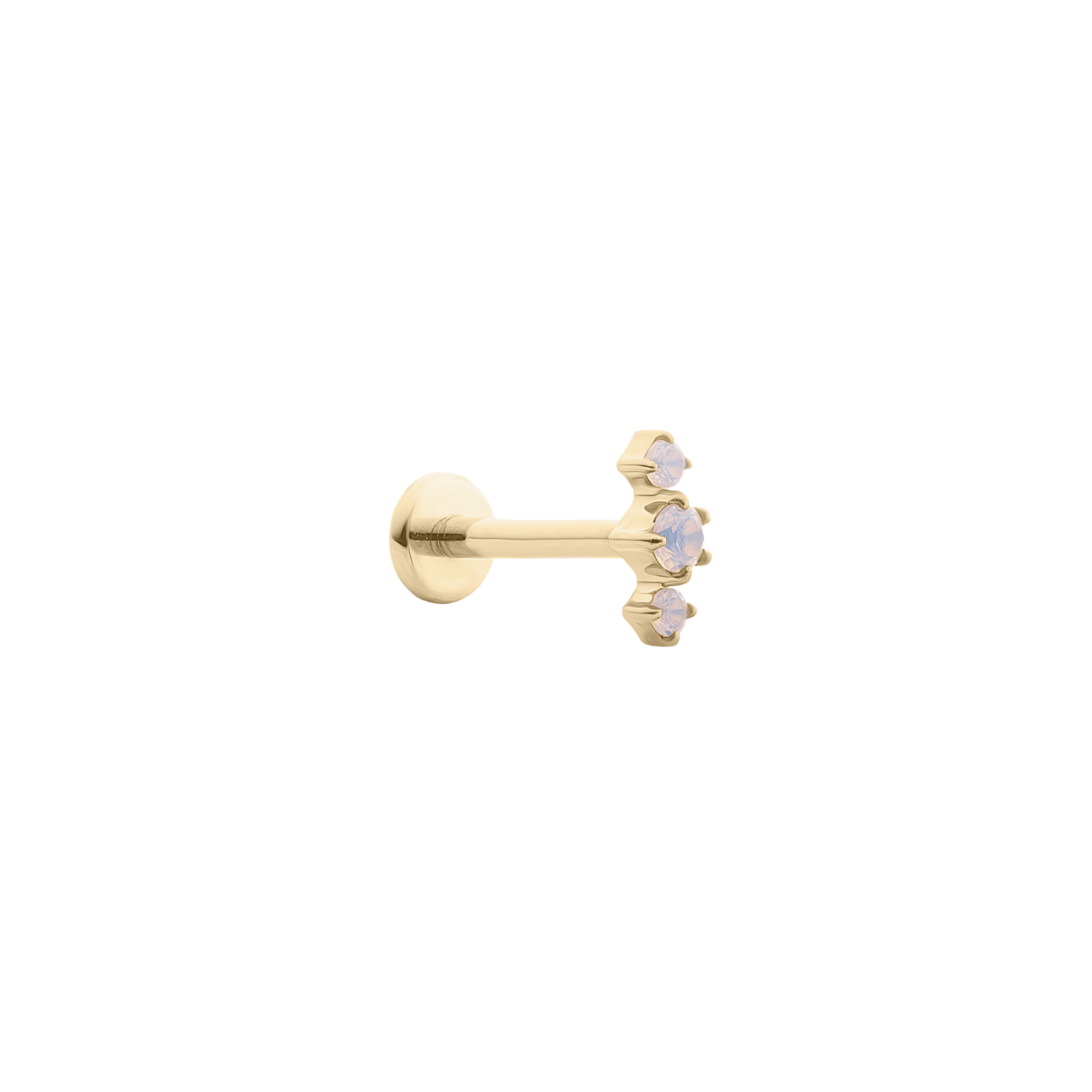 The Triple Opal Flat Back Stud - TitaniumBy Rae