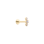 The Triple Opal Flat Back Stud - TitaniumBy Rae
