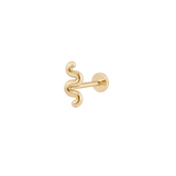 The Wiggle Flat Back Stud - Titanium