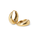 simple everyday waterproof gold hoop earrings with a sleek design.